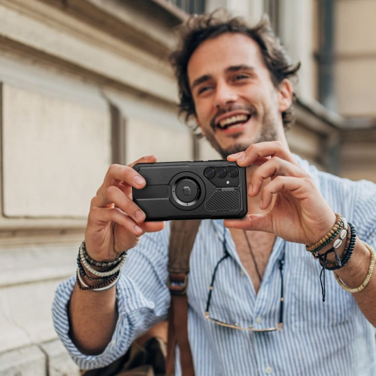 Θήκη Samsung Galaxy S25 Plus Tech-Protect Kevlar MagSafe Plus Full Body 360° με KickStand / Κάλυμμα Κάμερας & MagSafe - Black (5906302322275)