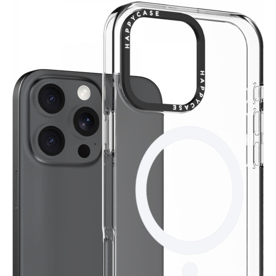 Θήκη iPhone 16 Pro HappyCase Joy Διάφανη Σκληρή με MagSafe - Crystal Clear (8719246463020)