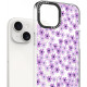 Θήκη iPhone 14 / 13 HappyCase Joy Διάφανη Σκληρή με MagSafe - Purple Floral (8719246466953)