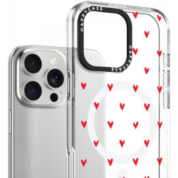 Θήκη iPhone 16 Pro HappyCase Joy Διάφανη Σκληρή με MagSafe - Love Hearts (8719246462283)