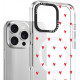 Θήκη iPhone 16 Pro HappyCase Joy Διάφανη Σκληρή με MagSafe - Love Hearts (8719246462283)