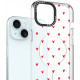 Θήκη iPhone 15 HappyCase Joy Διάφανη Σκληρή με MagSafe - Love Hearts (8719246467059)