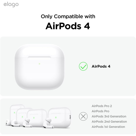 Θήκη AirPods 4th Gen Elago AW5 Hang Case Ρετρό Σιλικόνης - Black (EAP4AW5-HANG-BK)