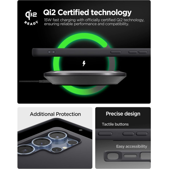 Θήκη Samsung Galaxy S25 Ultra Spigen Silicone Fit MagFit Σιλικόνης με MagSafe - Black (ACS09017)