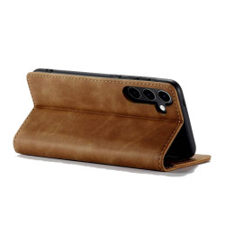 Θήκη Samsung Galaxy S24 FE Spacecase Wallet Πορτοφόλι - Light Brown (5905719113957)
