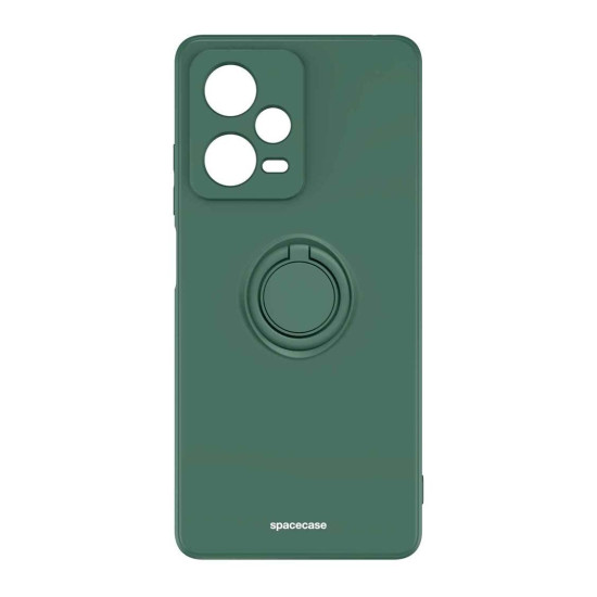 Θήκη Xiaomi Redmi Note 12 Pro 5G Spacecase Silicone Ring Σιλικόνης με Μεταλλικό Μαγνητικό Ring Holder - Dark Green (5905719038687)