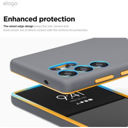 Θήκη Samsung Galaxy S25 Ultra Elago Magnetic Glide Σκληρή με MagSafe - Dark Grey / Yellow (EGS25MSGL68-DGYYE)