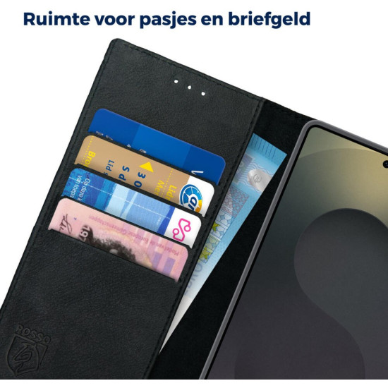 Θήκη Samsung Galaxy S25 Ultra Rosso Deluxe Δερμάτινο Πορτοφόλι - Black (8719246463242)