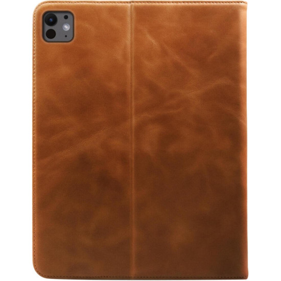 Θήκη iPad Pro 13" 2025 / 2024 Rosso Deluxe Δερμάτινη με Υποδοχή για Apple Pencil - Brown (8719246471681)