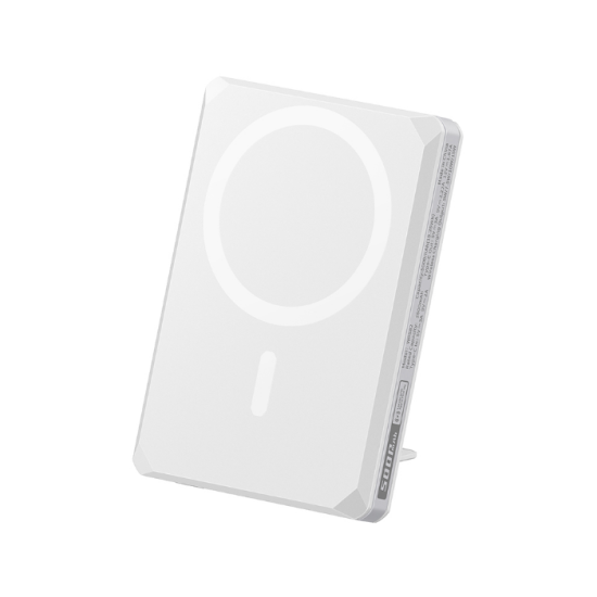 PowerBank Veger X5 6 in 1 W0582 με Ασύρματη Φόρτιση MagSafe 15W / RFID Πορτοφόλι MagSafe & KickStand 1 x Type-C 20W 5.000mAh - White (6970453550009)