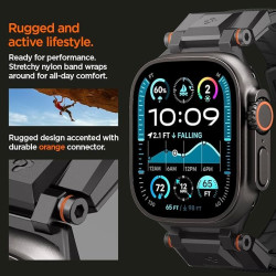 Λουράκι Apple Watch Ultra/SE/11/10/9/8/7/6/5/4 (49/46/45/44mm) Spigen DuraPro Armor Σιλικόνης - Black Edition (AMP09229)