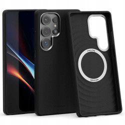 Θήκη Samsung Galaxy S25 Ultra Spacecase Classy Mag Σκληρή από Οικολογικό Δέρμα με MagSafe - Black (5905719114138)