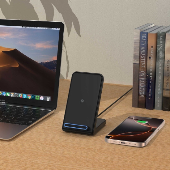 Βάση Ασύρματης Φόρτισης Spacecase WM6B Wireless Desktop Charger Qi για Smartphone / Κινητά 15W - Black (5905719114343)