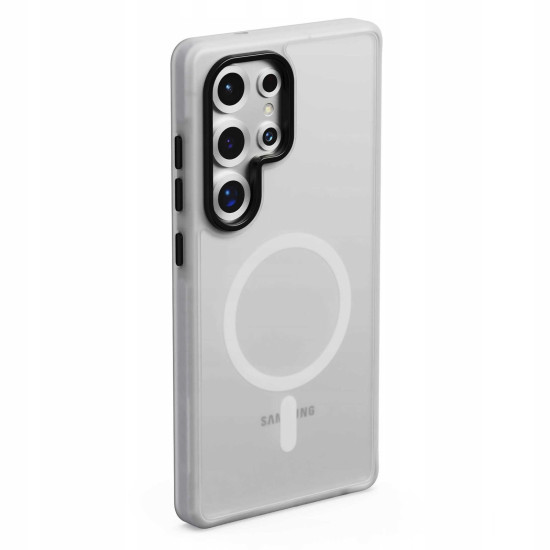 Θήκη Samsung Galaxy S25 Ultra Spacecase Hybrid Fusion Mag Ημιδιάφανη Σκληρή με MagSafe - Frost Clear (5905719114336)