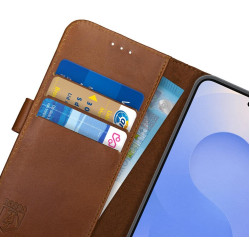 Θήκη Samsung Galaxy S25 Plus Rosso Deluxe Δερμάτινο Πορτοφόλι - Brown (8719246463235)