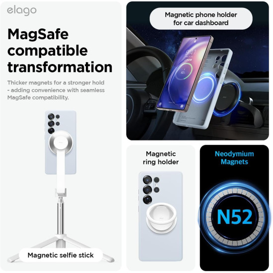 Θήκη Samsung Galaxy S25 Ultra Elago Magnetic Silicone Case Premium Σιλικόνης με MagSafe - Light Blue (EGS25MSSC68-LBL)