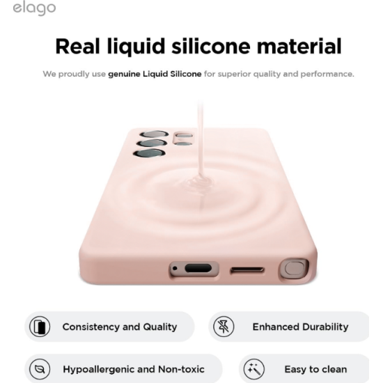 Θήκη Samsung Galaxy S25 Ultra Elago Magnetic Silicone Case Premium Σιλικόνης με MagSafe - Lovely Pink (EGS25MSSC68-LPK)