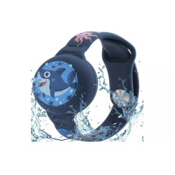 Θήκη AirTag 2 / 1 Ofkoz Bracelet Σιλικόνης με Λουράκι Καρπού - Blue / Shark (ATKID-SH)