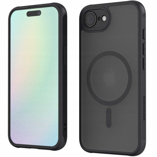 Θήκη iPhone 16e Spacecase Hybrid MagSafe Σκληρή Ημιδιάφανη με MagSafe - Black (5905719117870)