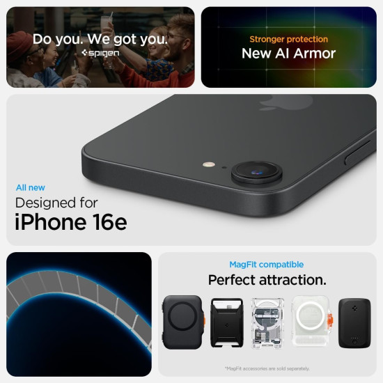 Θήκη iPhone 16e Spigen Tough Armor AI MagFit Ανθεκτική με MagSafe - Gunmetal (ACS09136)
