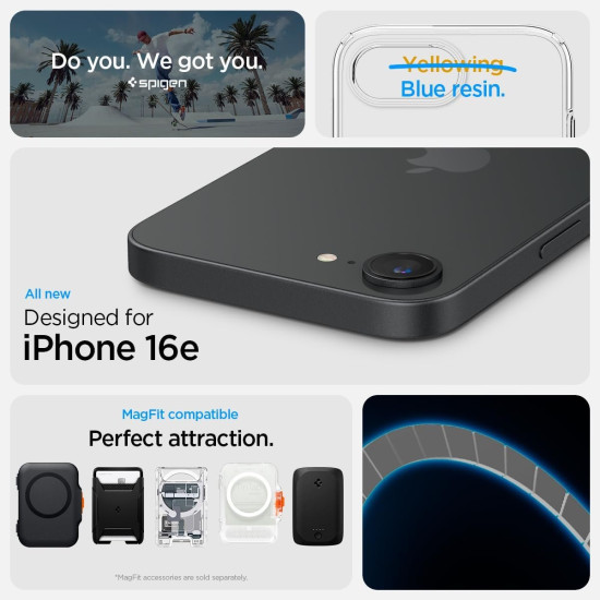 Θήκη iPhone 17e / 16e Spigen Liquid Crystal MagFit Σιλικόνης με MagSafe - Clear / White (ACS09150)