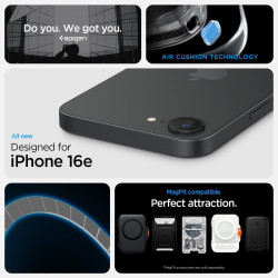 Θήκη iPhone 17e / 16e Spigen Rugged Armor MagFit με MagSafe - Matte Black (ACS09152)