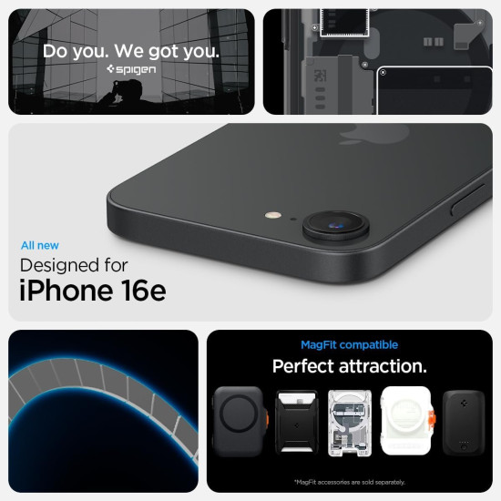 Θήκη iPhone 17e / 16e Spigen Ultra Hybrid MagFit Σκληρή με MagSafe - Zero One Black (ACS09141)