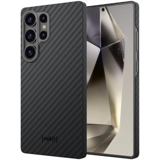 Θήκη Samsung Galaxy S25 Ultra Nekit Fiber Σκληρή με MagSafe Aramid Fiber 1mm 1500D Kevlar - Black (8719246469411)