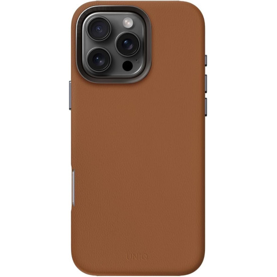 Θήκη iPhone 16 Pro Uniq Lyden Ανθεκτική με MagSafe από Premium Vegan Δέρμα & Μεταλλικό Πλαίσιο Κάμερας - Caramel (UNIQ-IP6.3P(2024)-LYDMCML)