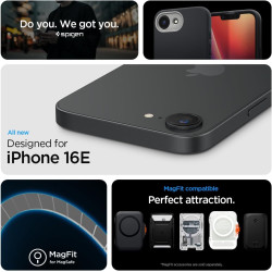 Θήκη iPhone 17e / 16e Spigen Nano Pop MagFit Σιλικόνης με MagSafe - Black Sesame (ACS09155)