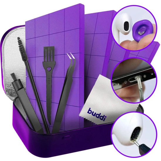 Σετ Καθαρισμού Συσκευών Buddi Fresh Cleaning Kit με Πλαστελίνη για Smartphone / Tablet / AirPods - Purple (8719246472756)