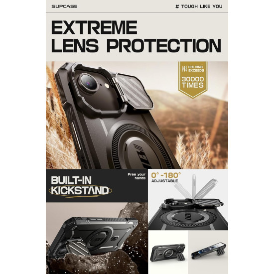 Θήκη iPhone 17e / 16e Supcase Unicorn Beetle XT Mag Ανθεκτική MagSafe με Μεταλλικό Κάλυμμα για την Κάμερα - Black (843439157057)