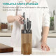 Βάση Μαχαιριών Navaris Knife Block από Ξύλο Ακακίας με Βάση για Smartphone / Tablet έως 10" - Brown (NAV000009YK004C)