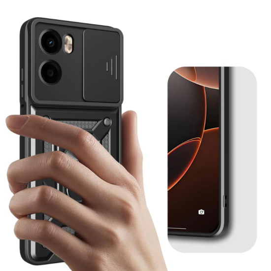 Θήκη Motorola Moto G05 / E15 Tech-Protect Camshield Pro Ανθεκτική με Κάλυμμα για την Κάμερα & Ring Holder - Black (5906302361274)