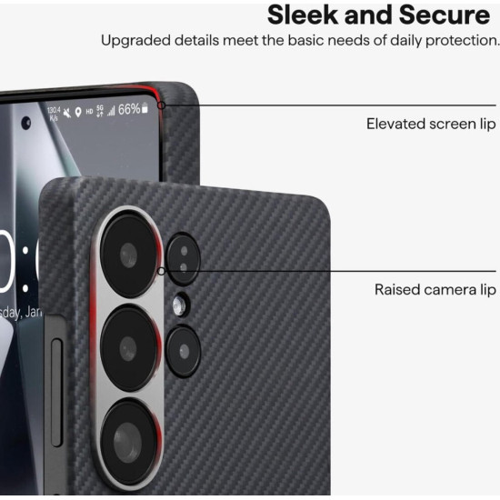 Θήκη Samsung Galaxy S25 Ultra Pitaka Ultra-Slim MagEZ Case 6 Aramid Fiber Body με MagSafe 1.00mm 600D - Black / Grey / Twill (KS2501U)