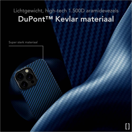 Θήκη iPhone 13 Pro Max Nekit Fiber Σκληρή με MagSafe Aramid Fiber 1mm 1500D Kevlar - Blue (8719246469763)