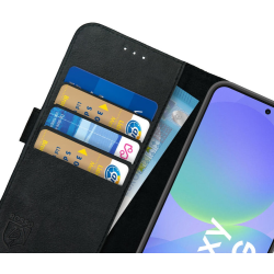 Θήκη Samsung Galaxy A36 Rosso Deluxe Δερμάτινο Πορτοφόλι - Black (8719246468650)