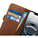 Θήκη iPhone 17e / 16e Rosso Deluxe Δερμάτινο Πορτοφόλι - Brown (8719246468643)