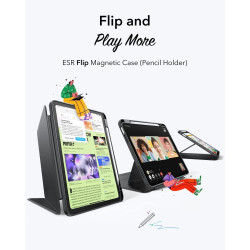 Θήκη iPad Air 7 2025 11" / Air 6 2024 11" / Air 5 2022 10.9" / Air 4 2020 10.9" ESR Flip Hybrid Case με Υποδοχή για Apple Pencil - Black (4894240267134)