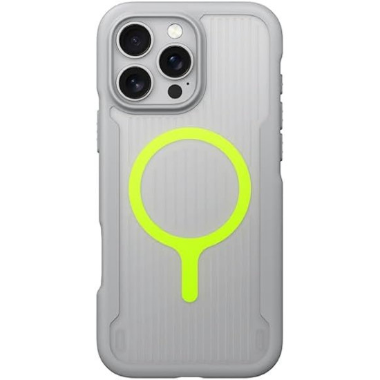 Θήκη iPhone 16 Pro Uniq Combat Active Ανθεκτική με MagSafe & Ανακλαστικό Λουράκι Χειρός - Stone Grey (UNIQ-IP6.3P(2024)-COMAMSGRY)