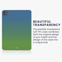 Θήκη iPad Pro 13" 2024 KW TPU Silicone Case Ημιδιάφανη Σιλικόνης - Bicolor / Blue / Green / Transparent (KWM000023TV003C)