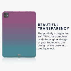 Θήκη iPad Pro 13" 2024 KW TPU Silicone Case Ημιδιάφανη Σιλικόνης - Bicolor / Dark Pink / Blue / Transparent (KWM000023TV001C)