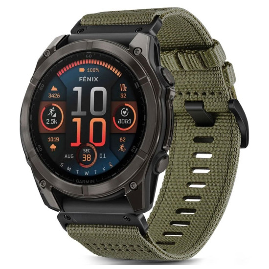 Λουράκι Garmin Fenix 3 / 5X / 3HR / 5X Plus / 6X / 6X Pro / 7X / 8 (51mm) Tech-Protect Nylon Classic - Olive Green (5906302376759)