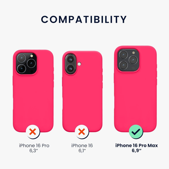 Θήκη iPhone 16 Pro Max KWmobile Soft Flexible Rubber Cover Σιλικόνης - Neon Pink (KWM000022TX002C)