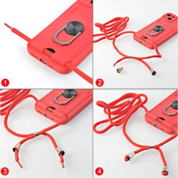 Θήκη iPhone 17e / 16e Bodycell Multifunction με Λουράκι Λαιμού / Κάλυμμα Κάμερας / Ring Holder & Υποδοχή Κάρτας - Purple (5206015081460)