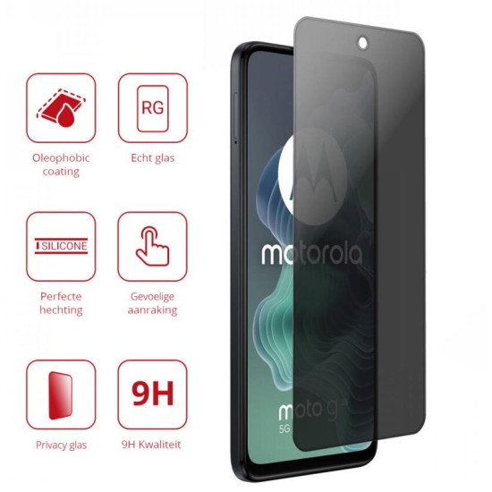 Tempered Glass Motorola Moto G35 Rosso Privacy Αντιχαρακτικό Γυαλί Προστασίας Απορρήτου Οθόνης (8719246467516)