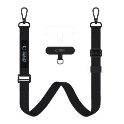 Λουράκι Χειρός & Λαιμού Tech-Protect C6S Rope Crossbody Αποσπώμενο για Θήκες Κινητών / Smartphones - Black (5906302370979)