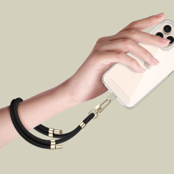 Λουράκι Χειρός Tech-Protect C4S Rope Wrist Strap Αποσπώμενο για Θήκες Κινητών / Smartphones - Black / Gold (5906302312733)