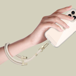 Λουράκι Χειρός Tech-Protect C4S Rope Wrist Strap Αποσπώμενο για Θήκες Κινητών / Smartphones - Beige / Gold (5906302312757)