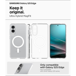 Θήκη Samsung Galaxy S25 Edge Spigen Ultra Hybrid MagFit Σκληρή με MagSafe - Clear / White (ACS09418)